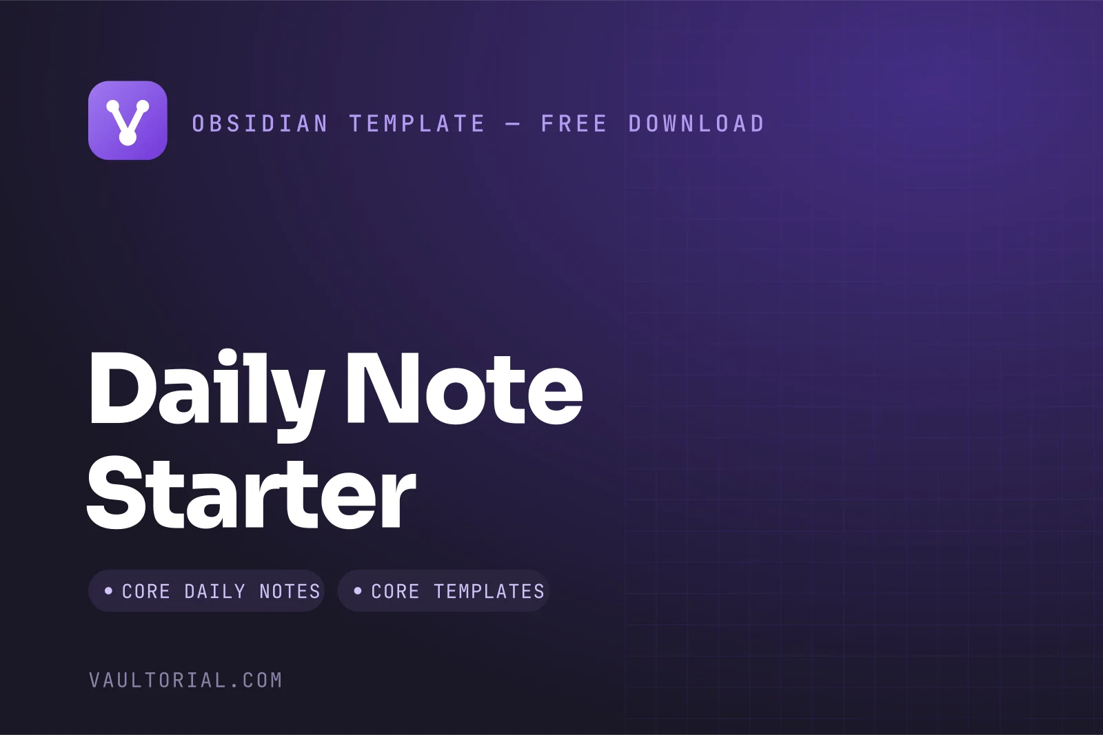 Obsidian Daily Note Template: Agenda, Tasks, Log & Gratitude — free Obsidian template by Vaultorial