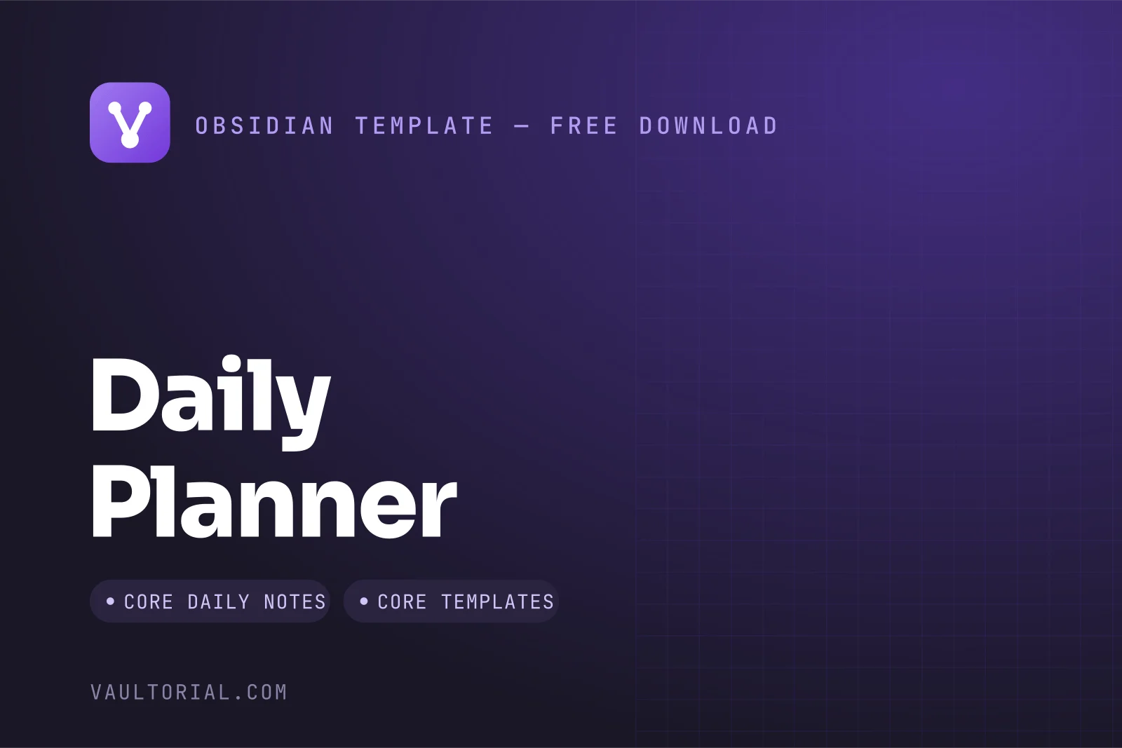 Obsidian Daily Planner Template for Time Blocking — free Obsidian template by Vaultorial